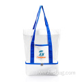 Custom Lightweight Zipper Top Mesh Beach Tote Bag